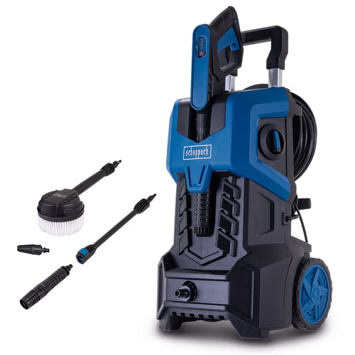 Scheppach Hochdruckreiniger HCE3000  8m XXL-Schlauch | 180 bar mit Druckanzeige