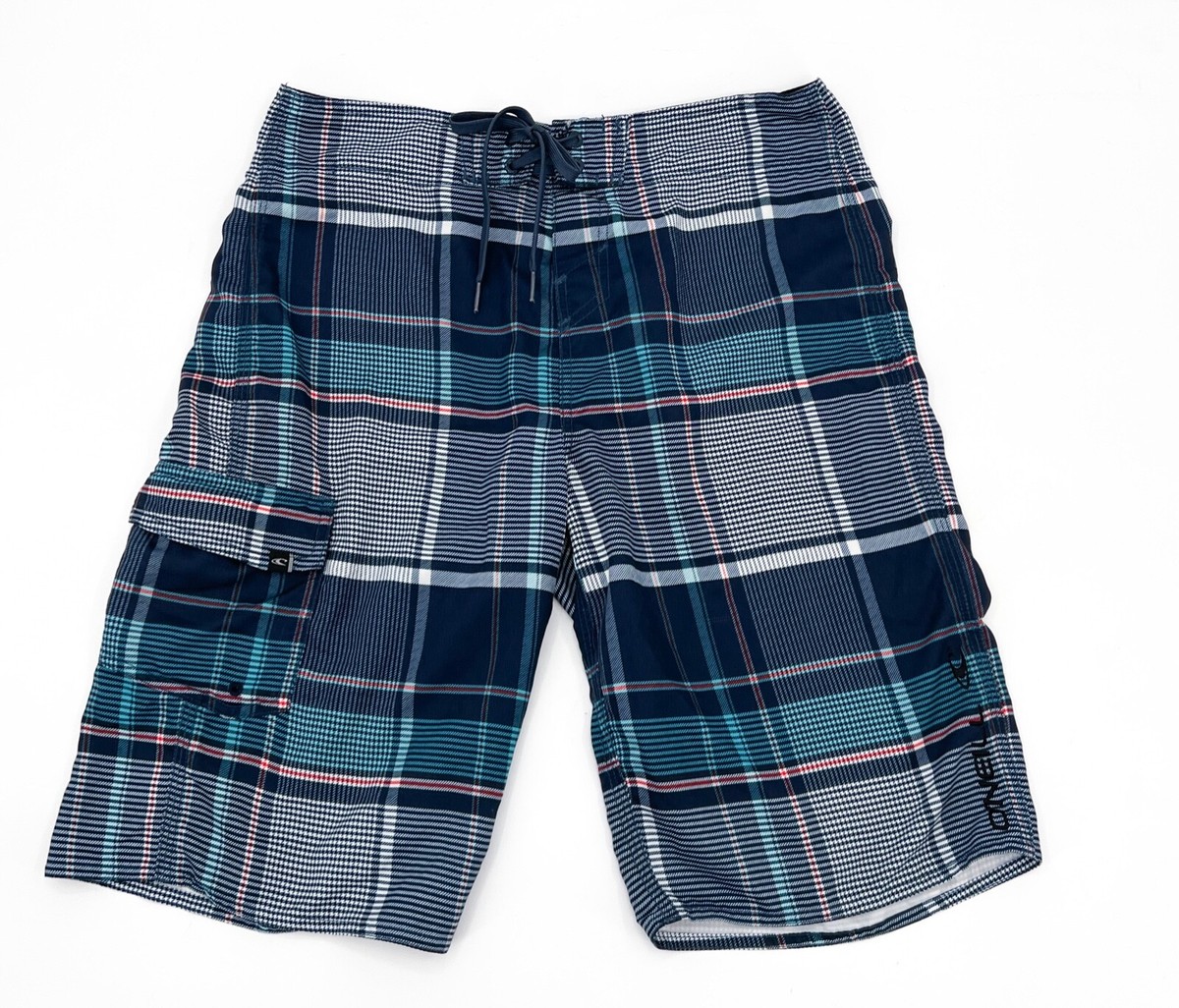 O'Neill Shorts Mens 30 Blue Plaid Board Shorts Swimwear Bathing