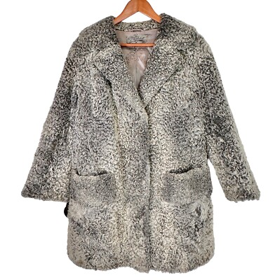 Vintage Pelzmoden Welschoff Astrakhan Karakul Curly Lamb Long Coat