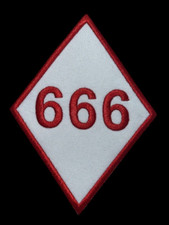 "666" DIAMOND EMBROIDERED IRON ON PATCH EXCELLENT CONDITION JD 1624