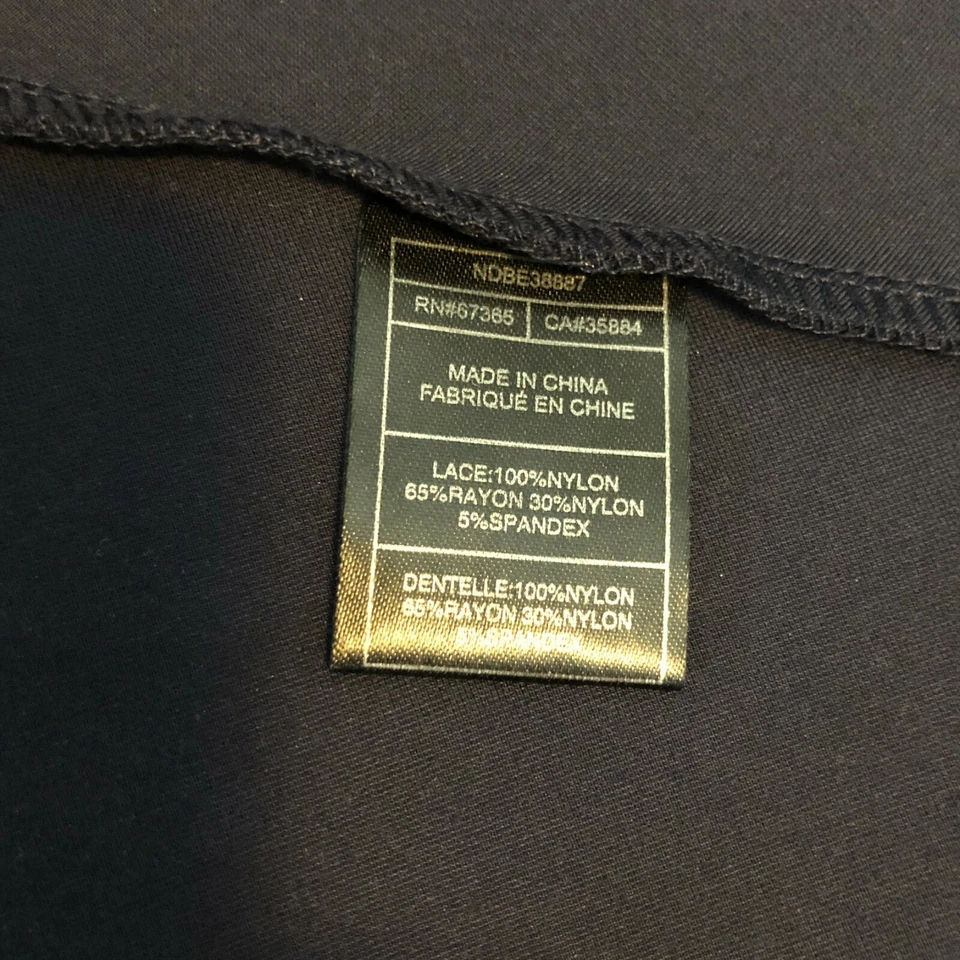 Mini Vestido BB Dakota Encaje Transparente Espalda Línea A Manga 3/4 Azul Marino Talla M Foto 4 de 4