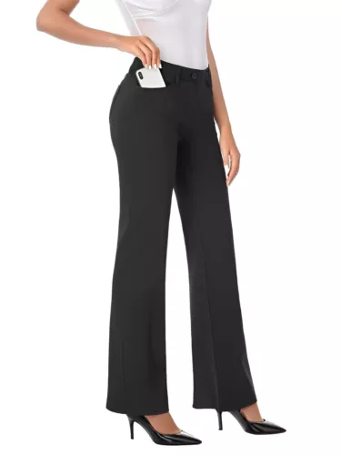 2025 Women's Stretchy Work Pants Straightleg/Bootcut Office Slacks with Pockets