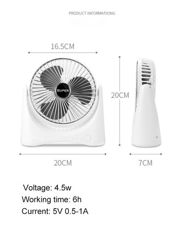 Rechargeable Mini Desk Fan Oscillating Quiet 3-Speed Portable Personal Cooling - Picture 31 of 36