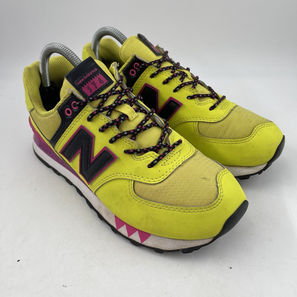 New Balance Women's 574 Casual Neon Yellow Athletic Sneakers