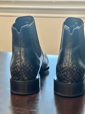 FENDI Mens Black Leather Chelsea Ankle Boots ...