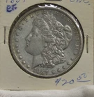 1887 S  US Morgan Silver $1 Key Date AU Details Harsh Cleaning