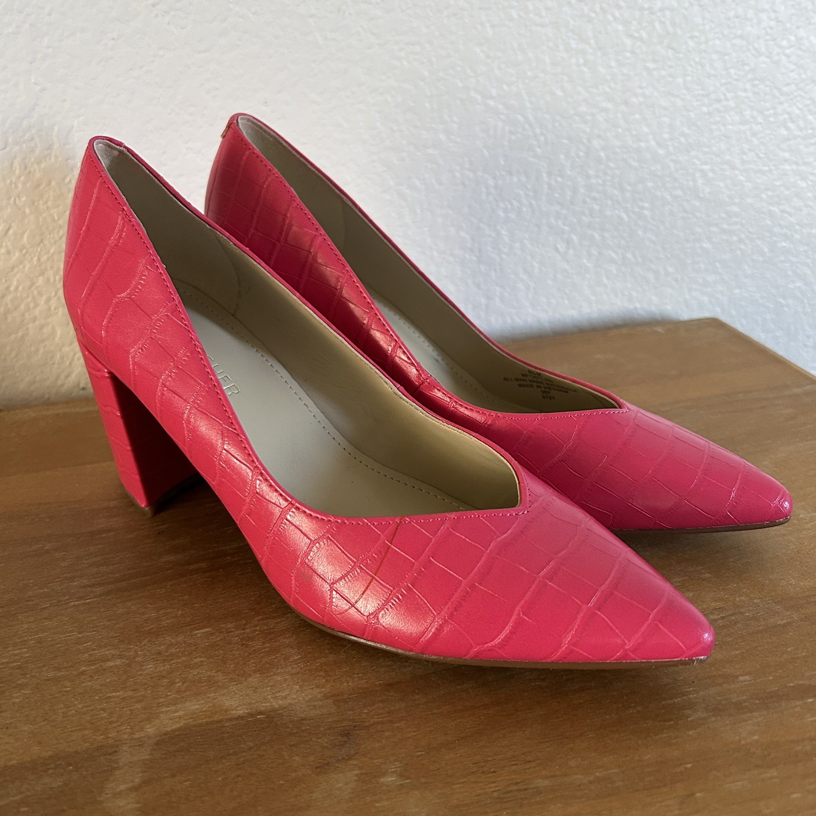 Marc Fisher Pink Caitlin Block Heel Women's size 6 Pointy Toe Shoe
