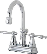 Kingston Brass KS2611NL Naples 4" Centerset Lavatory Faucet Brass Pop-Up CHROME