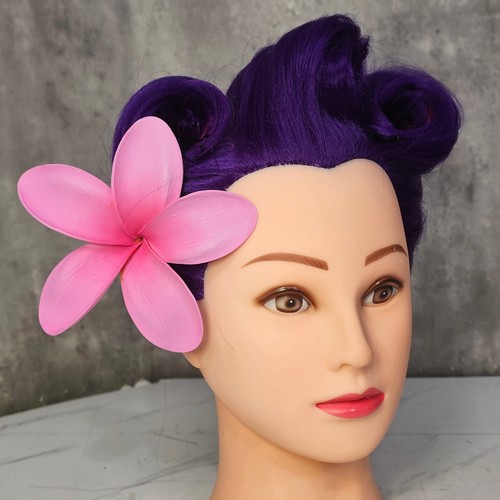 Pink Plumeria Hair Flower Clip Tiki Hawaiian Retro Rockabilly Pinup Accessory