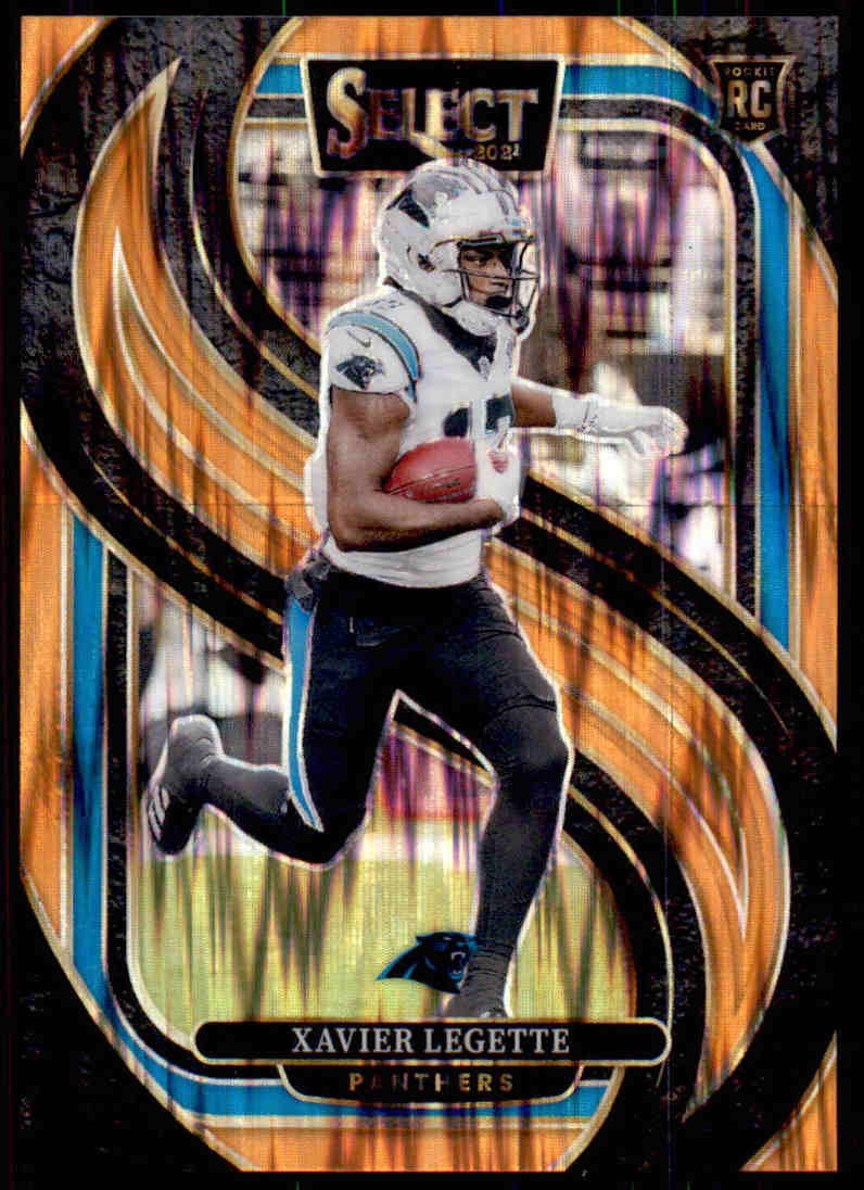 2024 Panini Select #101 Xavier Legette #/399 Orange Prizm Shock Rookie
