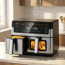 Image of 10L Dual Air Fryer 2400W Digital Cooker Oven 1-in-1 Healthy Frying Double Basket