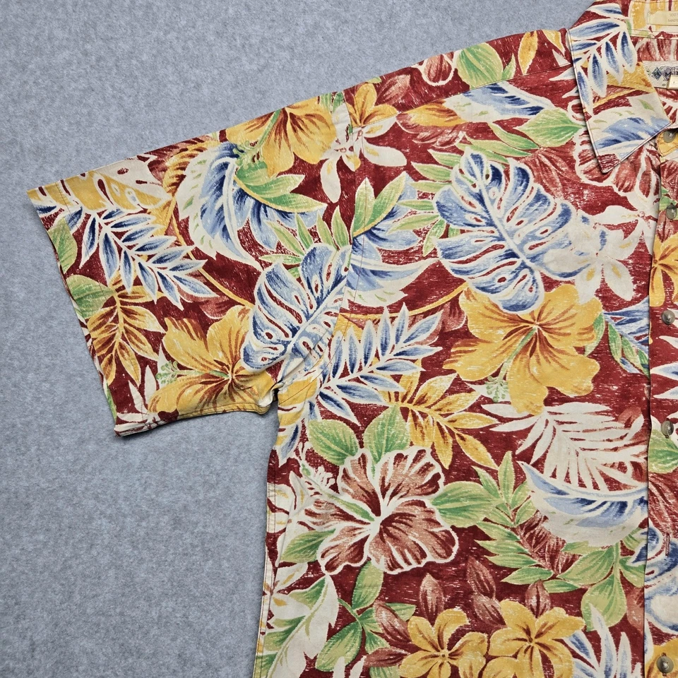 Campia Moda Shirt Mens Large Hawaiian Floral Button Up 90s Vintage Aloha Casual - Image 4 of 4
