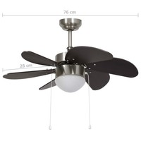 Deckenventilator Mit Lampe 76 Cm Dunkelbraun