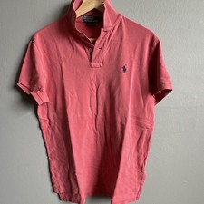 Polo Ralph Lauren Custom Fit Pink Short Sleeve Cotton Polo Shirt Men's M