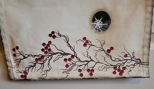 Hand Painted Hanging Christmas Snowman "Welcome" On Canvas 61" - Picture 8 of 13