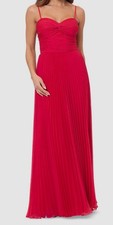 Xscape Women's Red Ruched Pleated Gown Dress Size 12