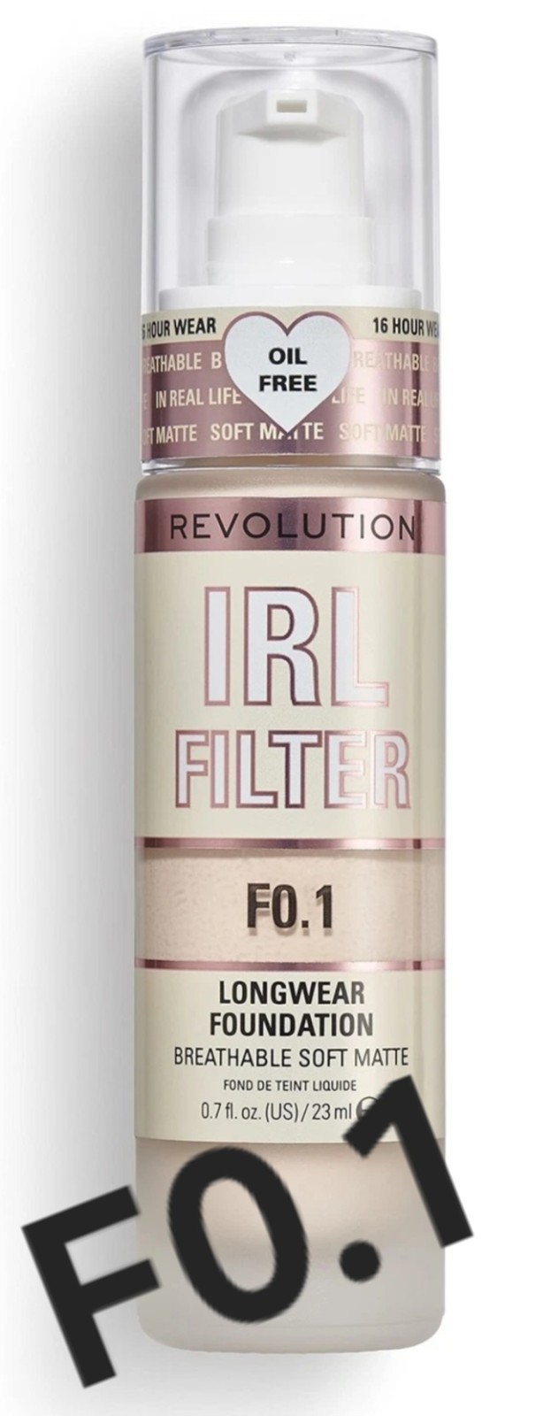 Revolution Women's F0.1 Irl Filter Longwear Foundation In - Image 3