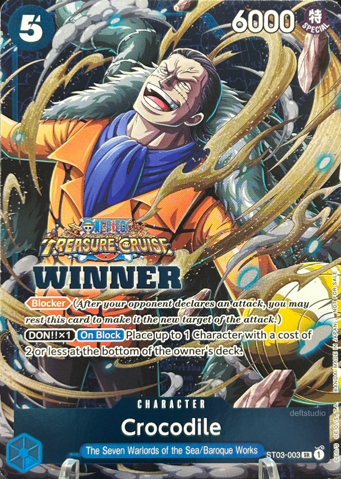 Crocodile • ST03-003 Full Art Foil Winner Pack Treasure Cruise One Piece TCG NM