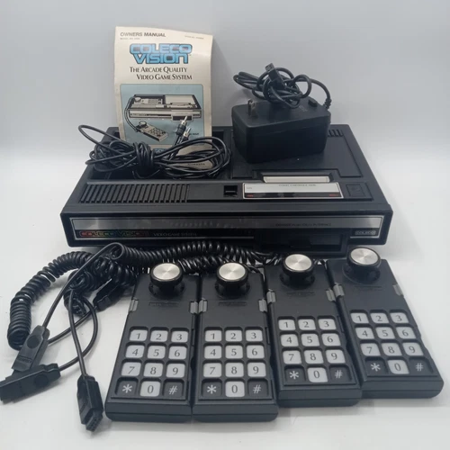Coleco Vision Console With 4 Controllers Power Cord Cable Manual