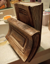 Wood Faux Book-Shaped Bookends Set of 2 Brown...