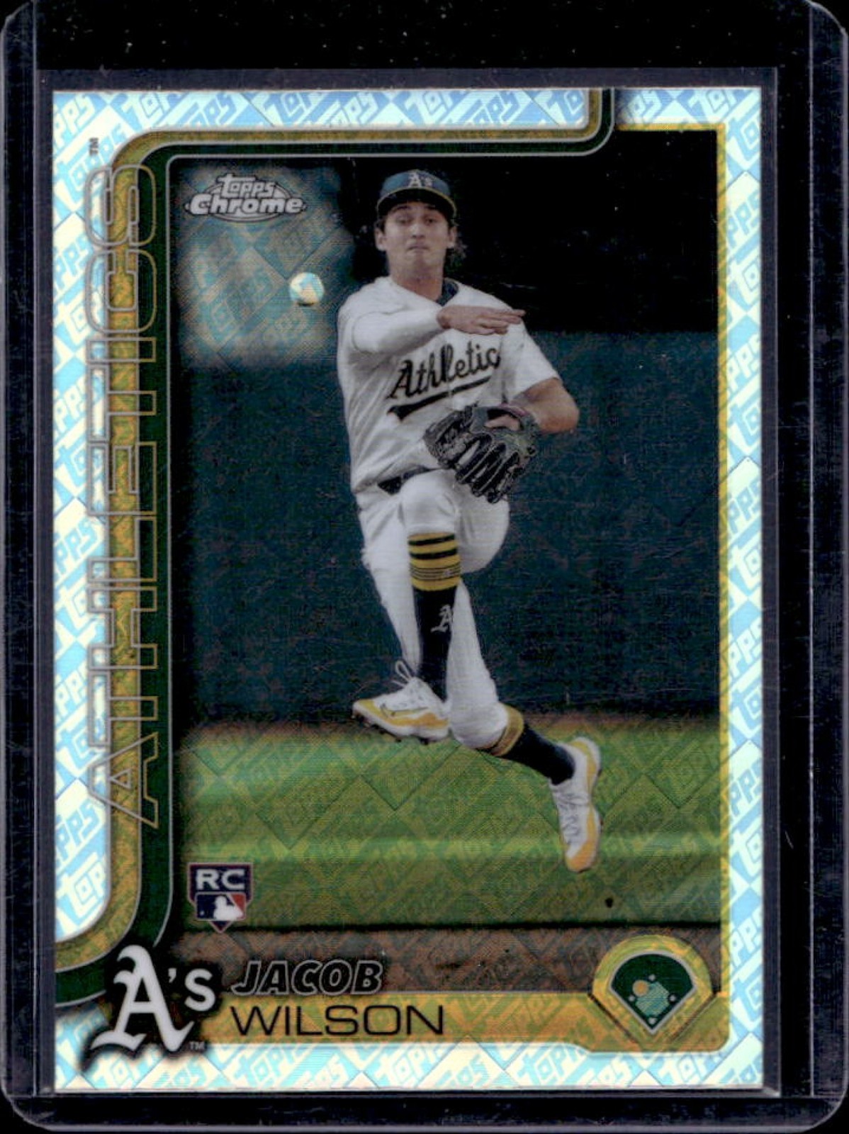 2025 Topps Chrome LogoFractor Jacob Wilson RC Rookie #96 Athletics