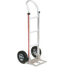 Magliner Aluminum Hand Truck with Curved Handle Semi-Pneumatic Wheels