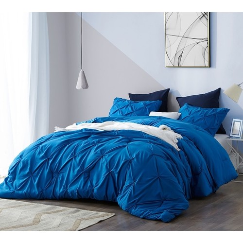 BYB Pacific Blue Pin Tuck Comforter Set Pacific Blue King