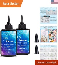 Crystal Clear 200g UV Resin - Fast Cure Non-Toxic Adhesive for Creative Projects