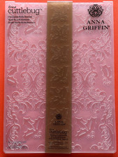Anna Griffin Embossing Folder Christmas Holly Damask