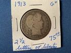 1913 Barber Half Dollar, G Plus, 2 1/2 Letters Go Liberty Showing