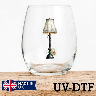 Tischlampe 8 Stück UV DTF Aufkleber - Glas Laptop Becher Tasse kt217
