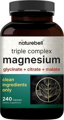 Magnesium Complex 1,000mg, 240 Capsules | Triple Magnesium Complex with Glycinat