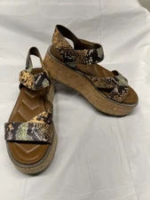 Franco Sarto Ozio Women’s Multicolor Faux Leather Platform Sandals Size 6M