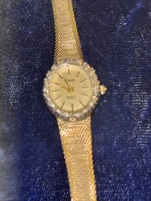 Vtg Lucien Piccard Dufonte Diamond Watch Women 17mm Oval Dial