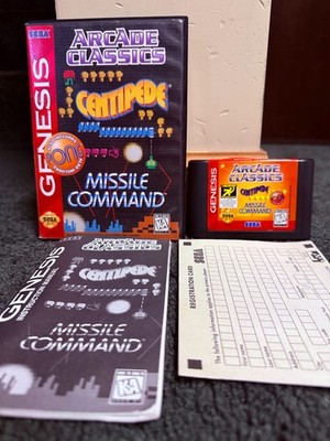 ARCADE CLASSICS for Sega Genesis COMPLETE CIB Video game cart manual hard case