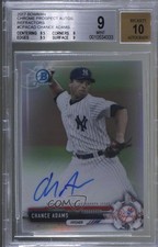 2017 Bowman Chrome Prospect Refractor 329/499 Chance Adams BGS 9 MINT Auto 0d4