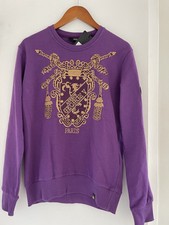 Avenue George V Paris Sweatshirt Rhinestone Men  s Purple Long Sleeve Medium NWT
