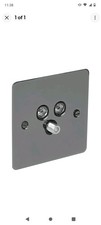 Image of Flat Plate Black Nickel TV / Satellite Socket Outlet Satellite/TV