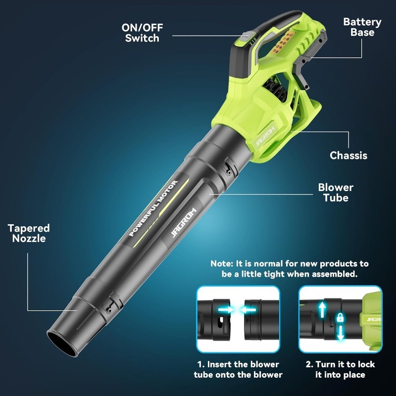 Leaf Blower Cordless with 2 x 4.0Ah Battery and Charger, 780CFM 260MPH Electric 