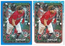 2024 Topps Holiday Josh Naylor #H120 Blue Metallic + Base