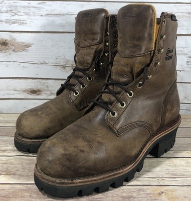 Chippewa Waterproof Chip Tex Steel Toe Logger Boots Womens Size 8.5 Leather