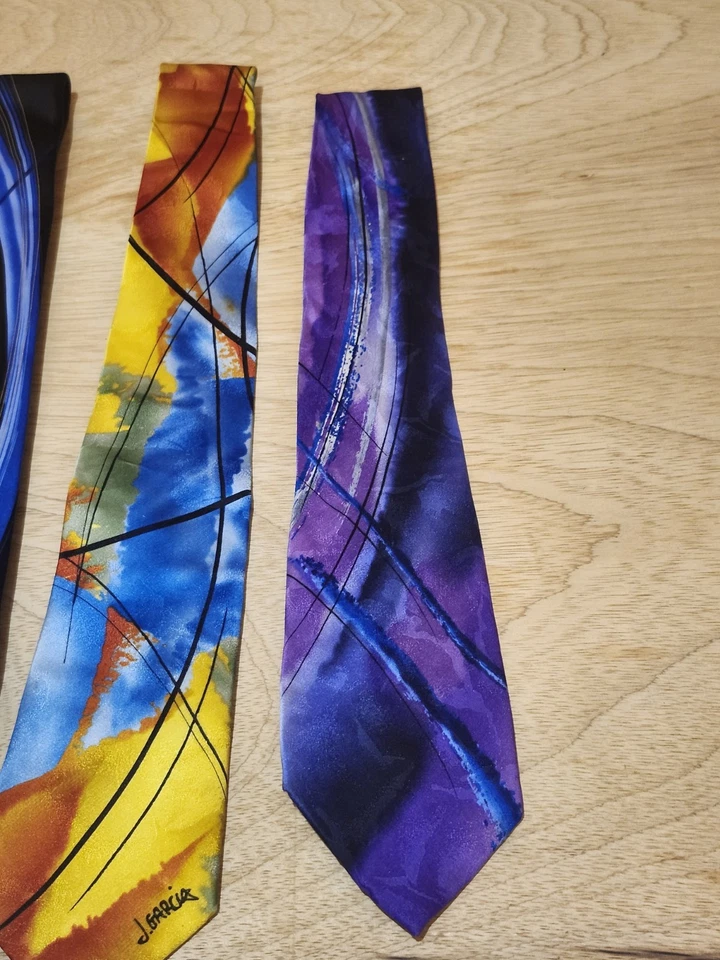 J. GARCIA галстук лот (6) 100% шелк галстуки многоцветный абстрактный коллекции - Изображение 2 из 4