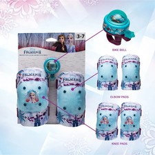 NEW Disney Frozen 2 II Protective Gear Elbow  Knee Pads w/Bicycle Bell Age 3-7