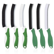 TQRR 6Pcs Hard Bristle Crevice Cleaning Brushes -Grout Scrub Brush Green 6