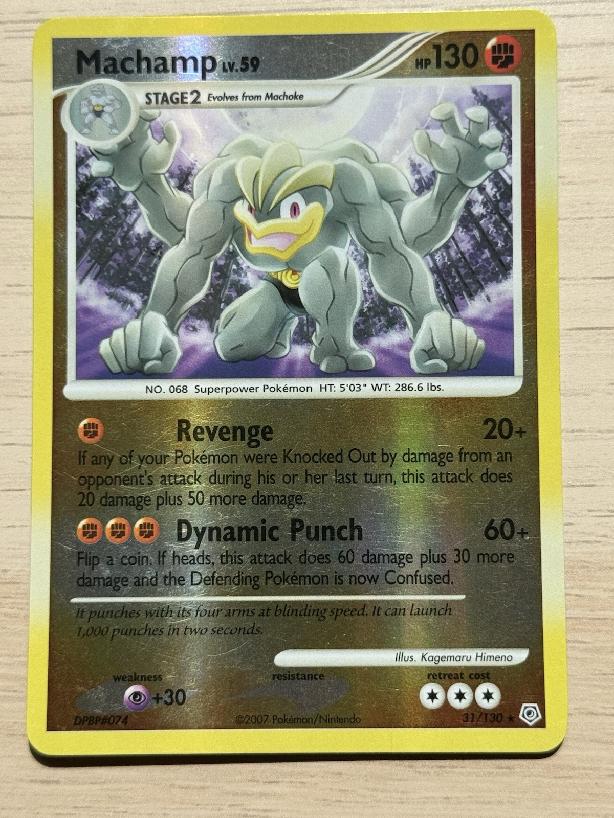 Pokemon - Machamp 31/130 - Diamond and Pearl Base Set - Reverse HOLO Rare - MP