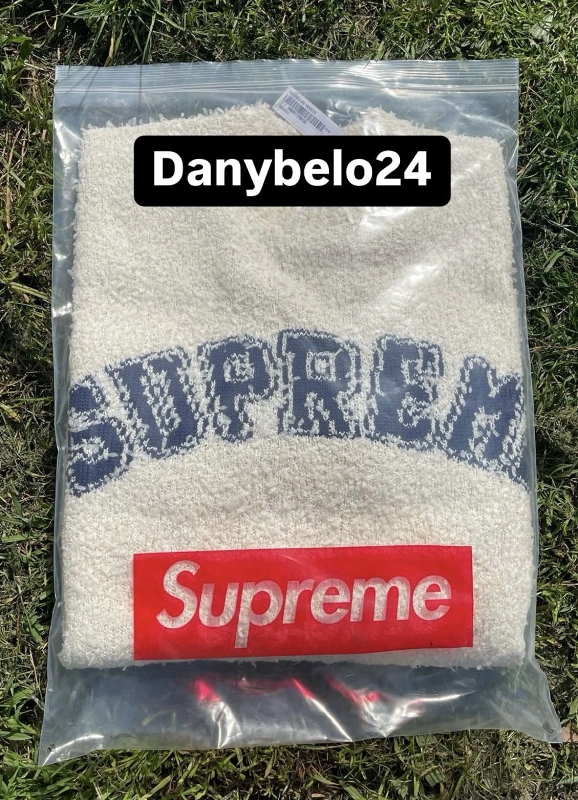 Pull Supreme Textured Arc Crème SS25   Taille S   EN MAIN PRÊT À EXPÉDIER
