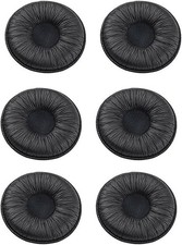 Ear Cushions Leatherette Spare Replacement Earpads for Pack of 6, Black