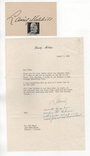 Lauritz Melchior lot 2 signed: index card, typed TLS d. 1963 Danish Opera Singer