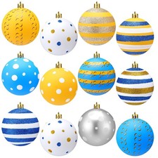 12 Pcs 3.15 Inch Christmas Ball Ornaments Cartoon Plastic Ball Ornaments Colo...