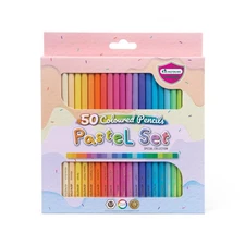 Pastel Colored Pencils 50 Colors Set For Kids Adults Coloring Drawing Art